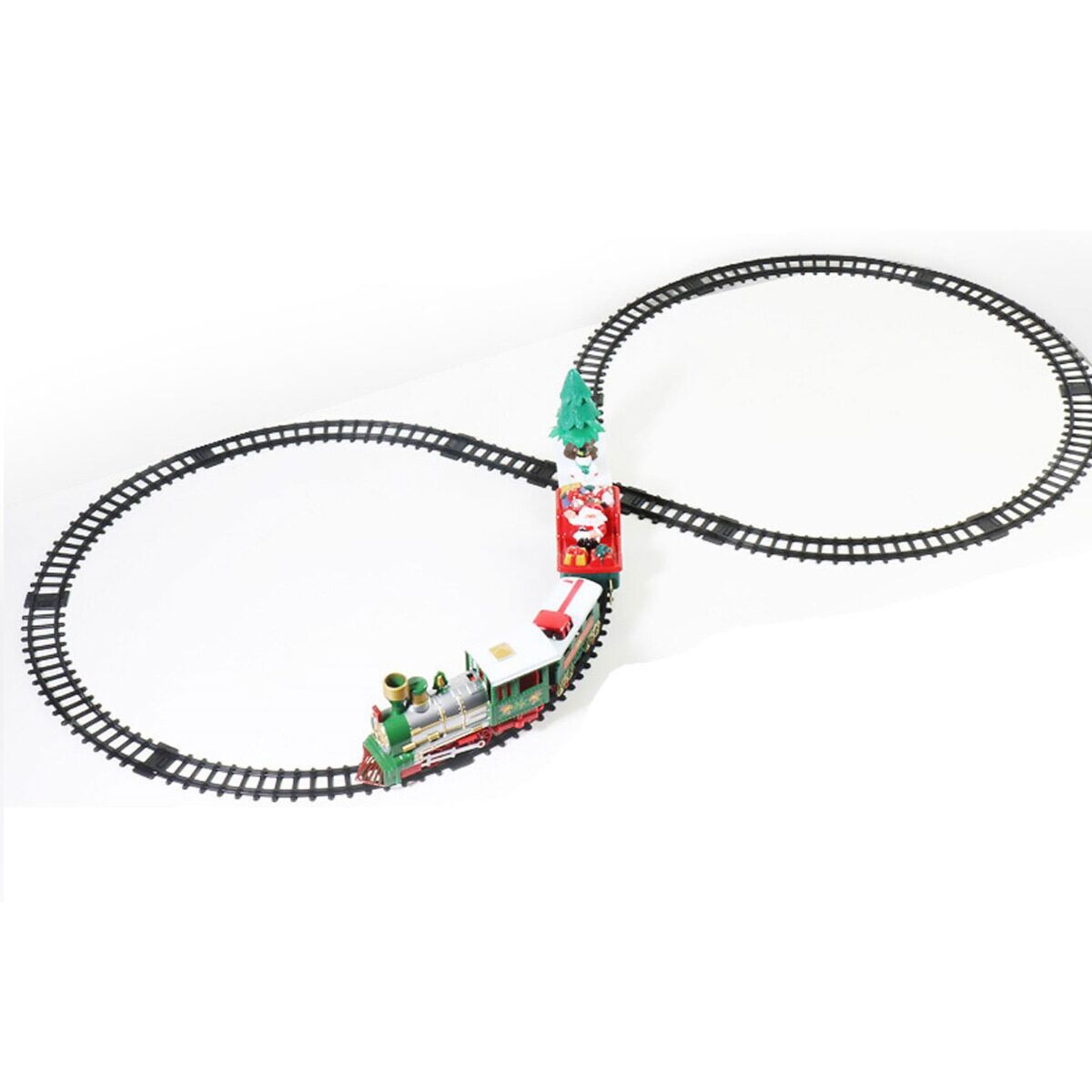 Well home conjunto de trem de natal com 39 peças, luzes e sons, com trilho de 698 cm