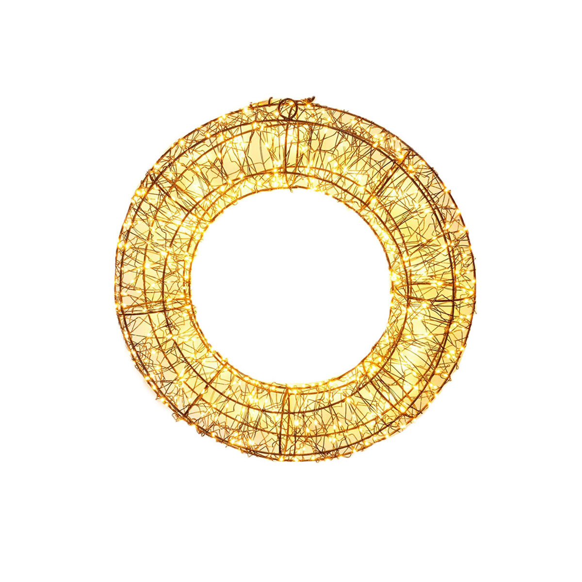 Guirlanda luminosa well home com 500 luzes led brancas quentes e estrutura de metal, ø38cm