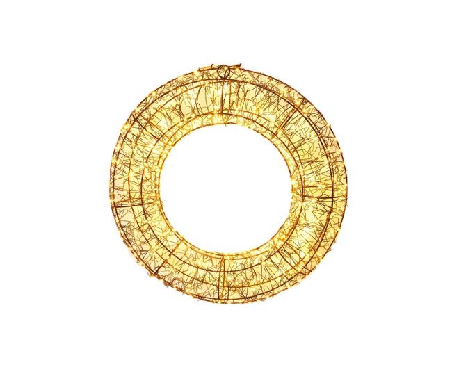 Guirlanda luminosa well home com 500 luzes led brancas quentes e estrutura de metal, ø38cm
