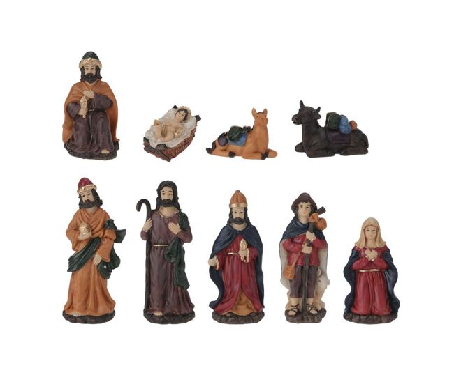 Well home conjunto de 9 figuras de presépio em vários tamanhos