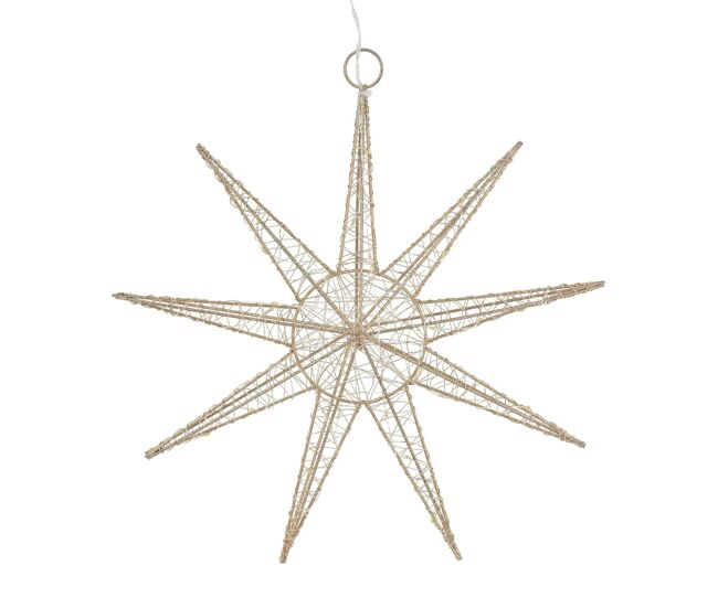 Estrela de led para pendurar em arame well home com 20 luzes led decorativas 30x7x0cm