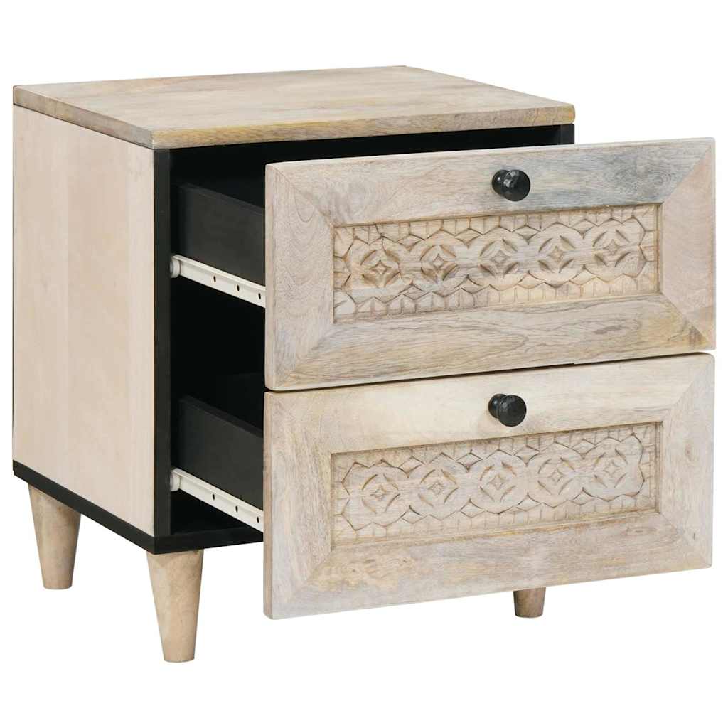 Mesa de cabeceira - mesinha de cabeceira com gaveta bege 40 x 33 x 46 cm