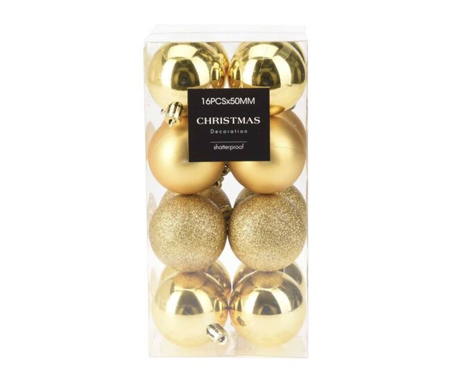 Well home conjunto de 20 bolas de natal de 4 cm com acabamento fosco e brilhante em cores douradas