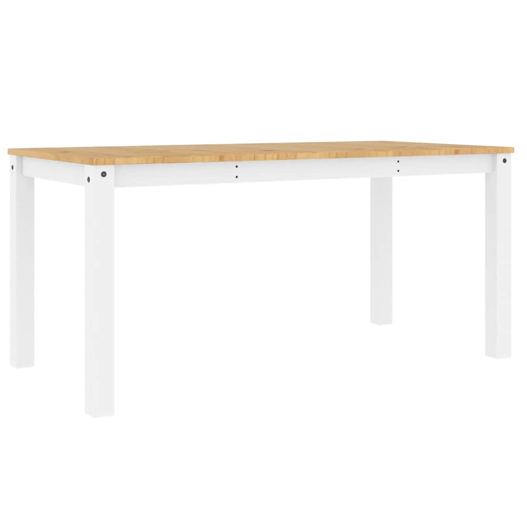 Vidaxl mesa de jantar panama 160x80x75 cm pinho maciço branco