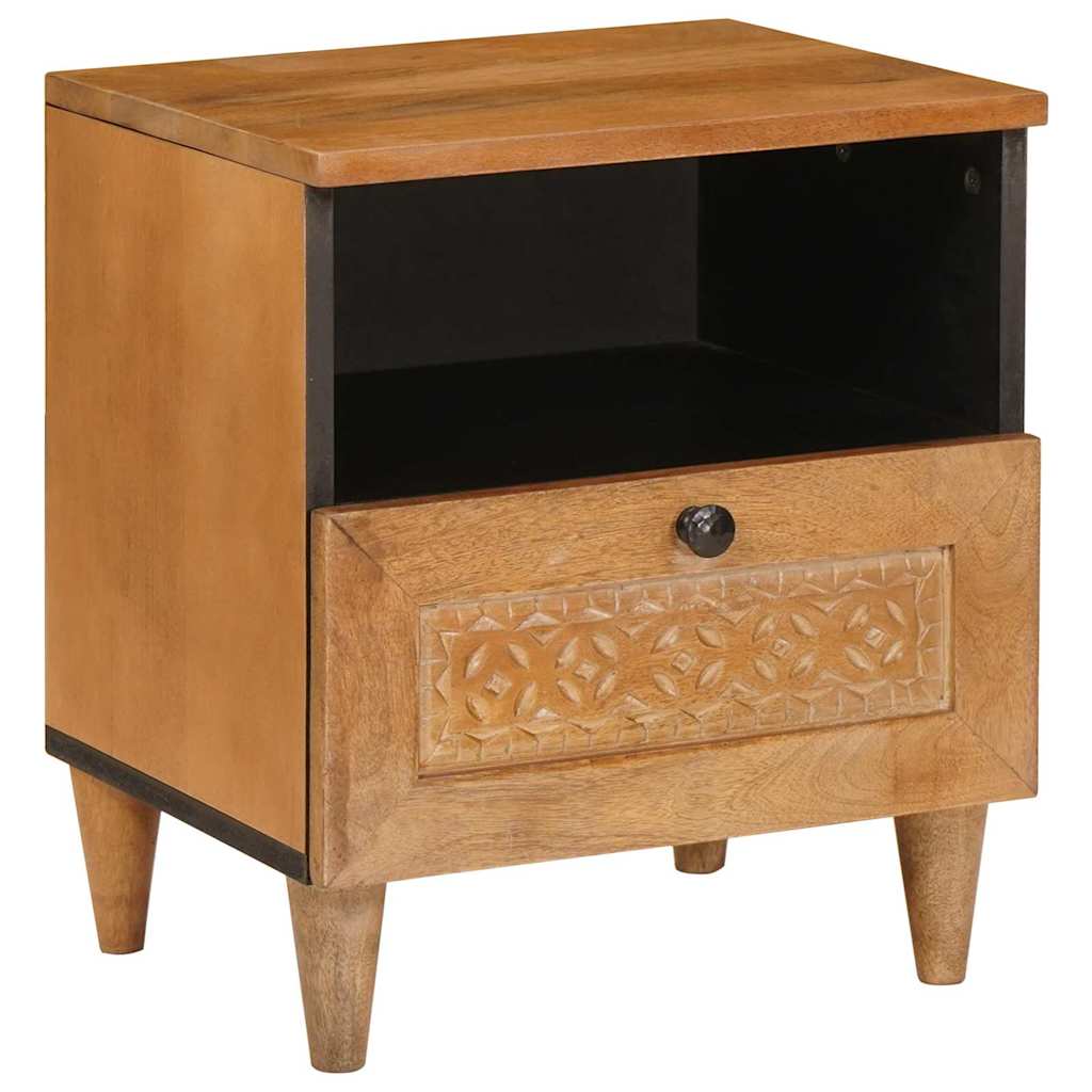 Mesa de cabeceira - mesinha de cabeceira com gaveta castanho-claro 40 x 33 x 46 cm