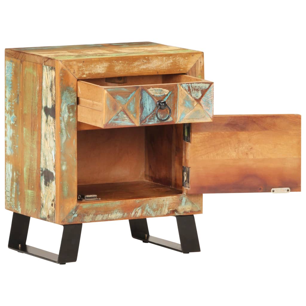 Mesa de cabeceira - mesinha de cabeceira 40x30x50 cm madeira recuperada maciça