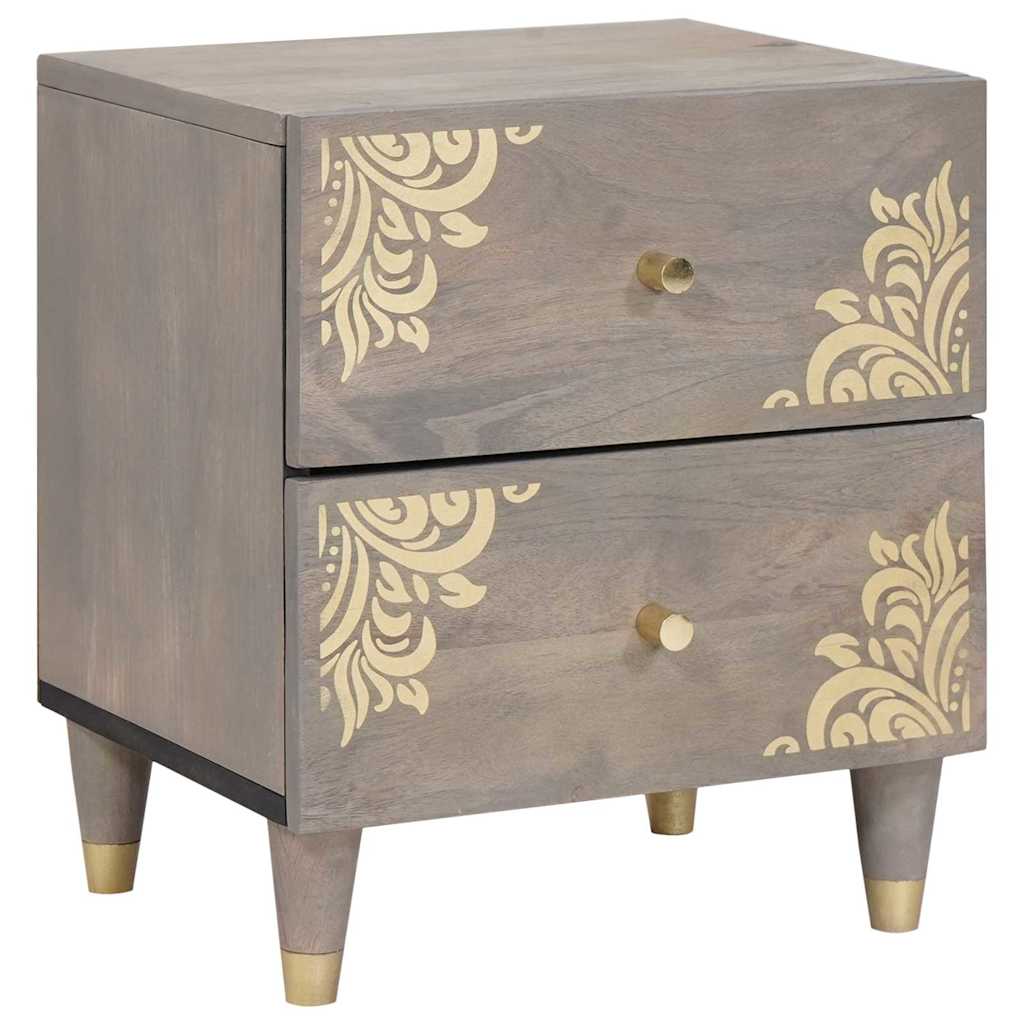 Lote de 2 mesa de cabeceira - mesinha de cabeceira com gaveta cinzeto 40 x 33 x 46 cm