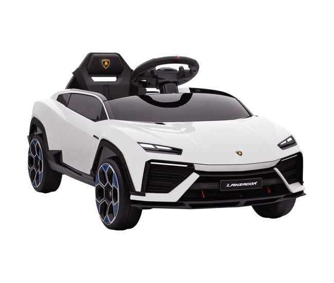 Aiyaplay carro électrique para enfants acima de 3 anos lamborghini infantil a bateria 12v com controlo remoto 2,4g motor duplo rodas com suspensão portas estilo tesoura faróis música usb 101,5x49x43 cm blanc