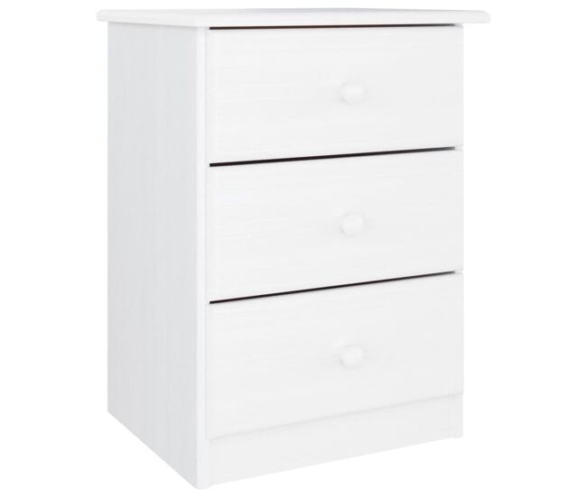 Mesa de cabeceira - mesinha de cabeceira 41x35x55,5 cm pinho maciço branco