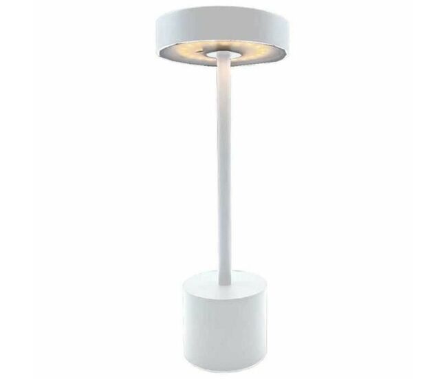 Lâmpada de mesa lumisky roby white branco alumínio