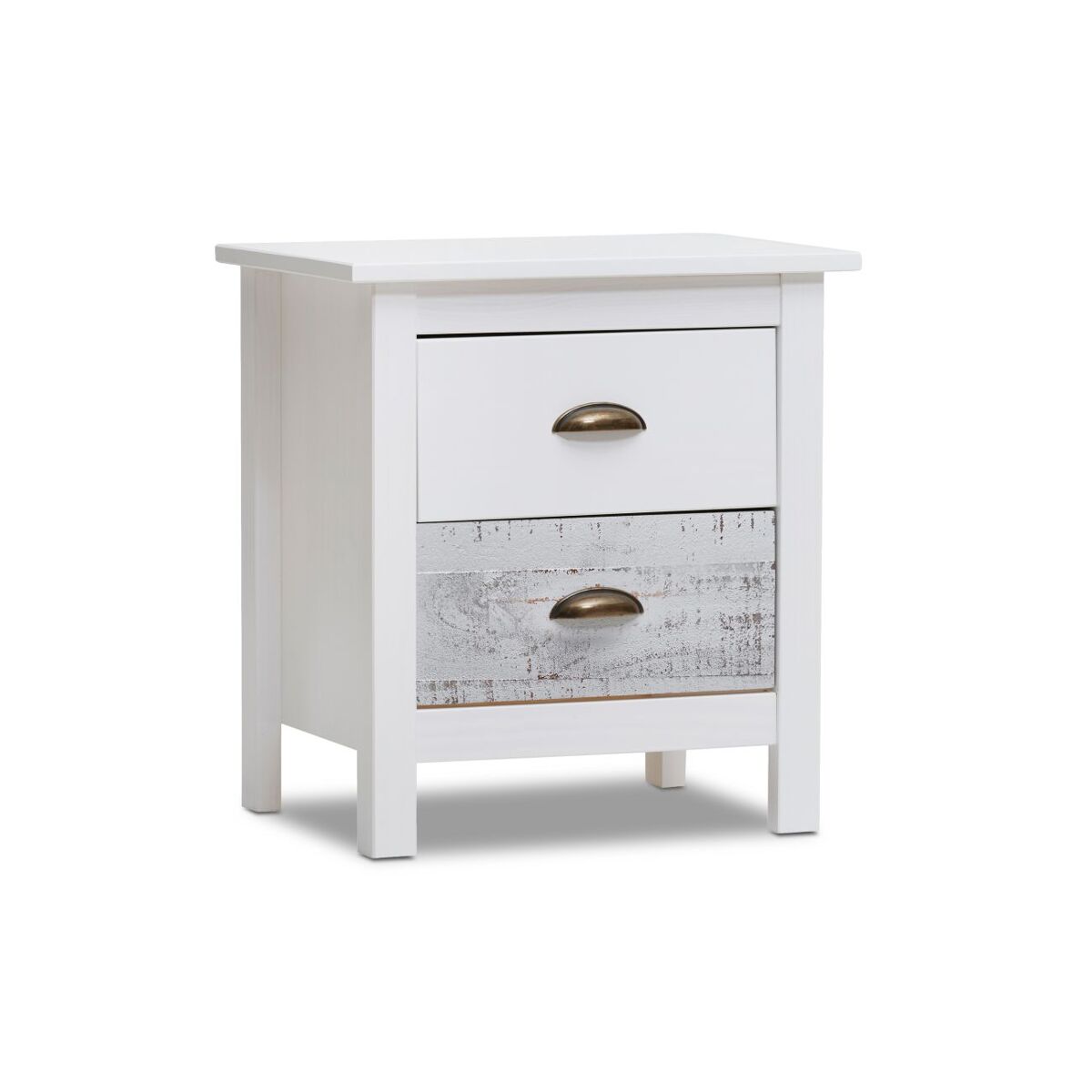 Mesa de cabeceira ocean 2 gavetas blanco - vintage colors 46 x 49,5 x 35 cm