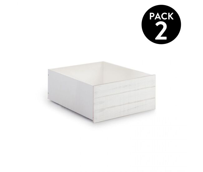 Conjunto de 2 gavetas iliada blanco - vintage white 68 x 33,5 x 90 cm
