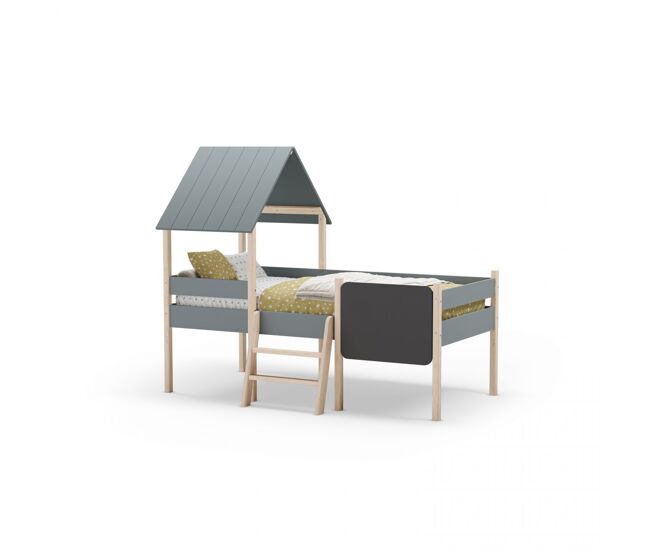 Cama da cabana de mokibed verde salvia - oak 202 x 150 x 110 cm