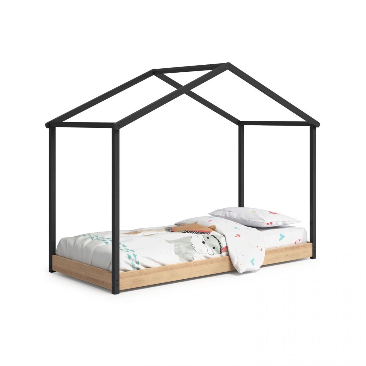 Cabine-cama hyte antracita - pino 216,2 x 164 x 101,2 cm