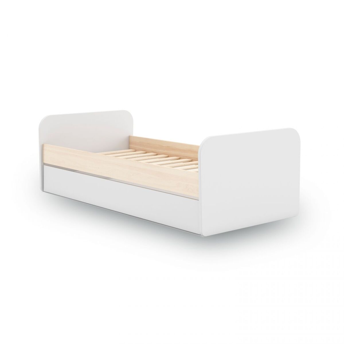Cama de casal júnior misty breeze blanco mate - oak 205,4 x 65 x 102 cm