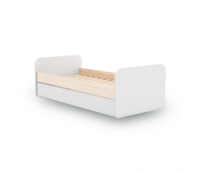 Cama de casal júnior misty breeze blanco mate - oak 205,4 x 65 x 102 cm