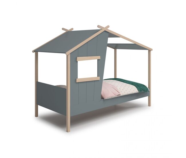 Cama de cabina hutbed verde salvia - oak 215,5 x 158,5 x 103 cm