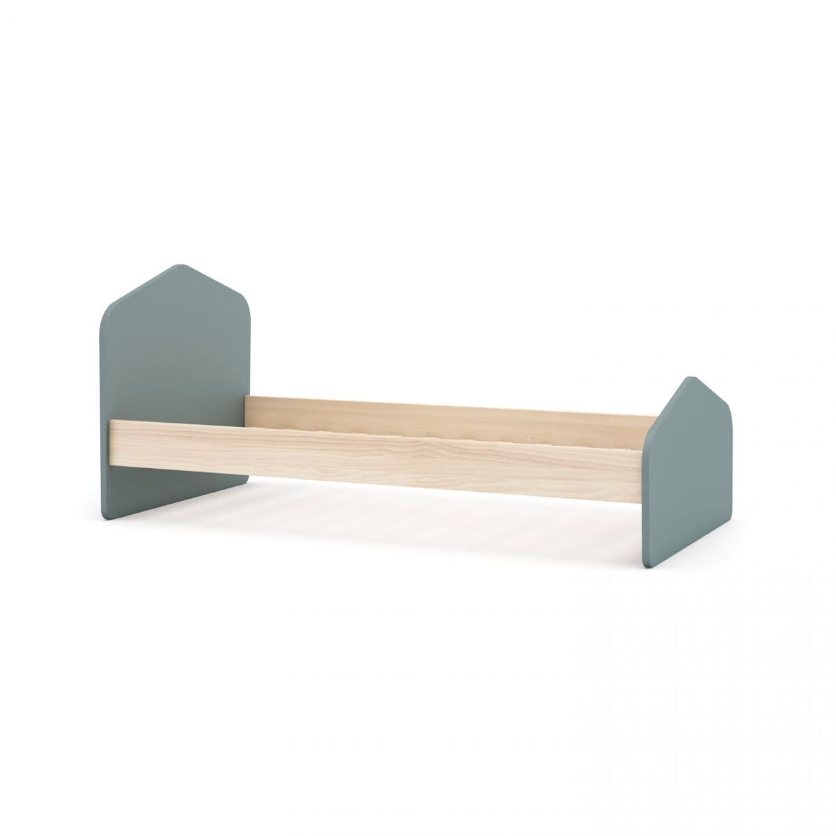 Cama juvenil misty cloud verde salvia - oak 195,4 x 90 x 100 cm