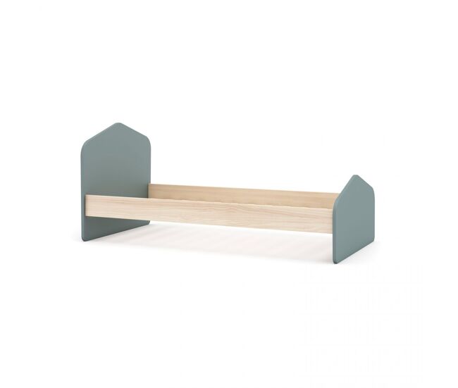 Cama juvenil misty cloud verde salvia - oak 195,4 x 90 x 100 cm
