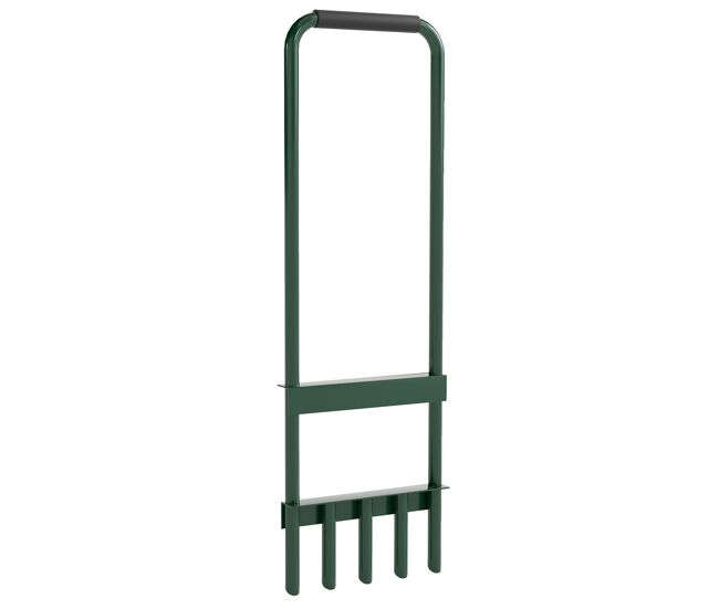 Outsunny arejador de relva com com 5 espigões arejador de relva manual com cabo antiderrapante para jardim e cuidado do relvado 30x4x94 cm verde