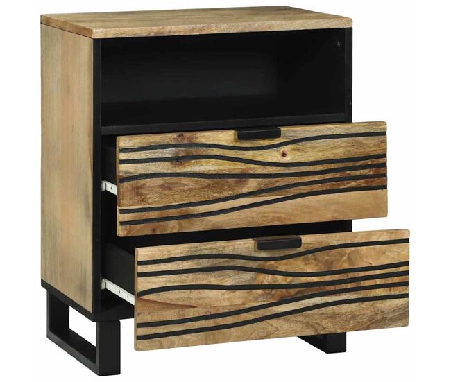 Mesa de cabeceira - mesinha de cabeceira com gaveta castanho 50 x 33 x 60 cm