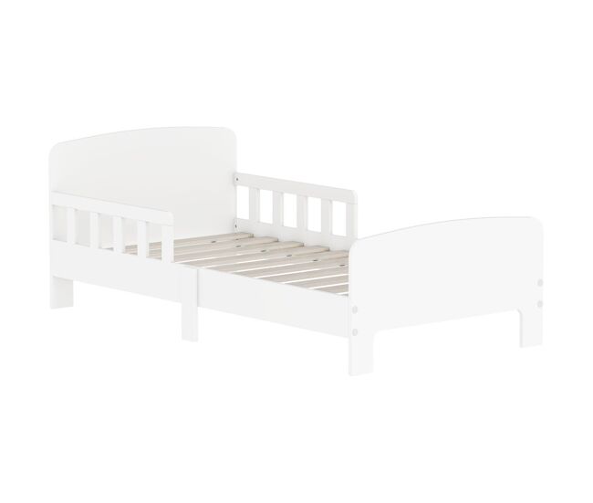 Aiyaplay cama para enfants 70x140 cm cama infantil com barreira anticaídas e estrado para meninos e meninas de 3-8 anos blanc