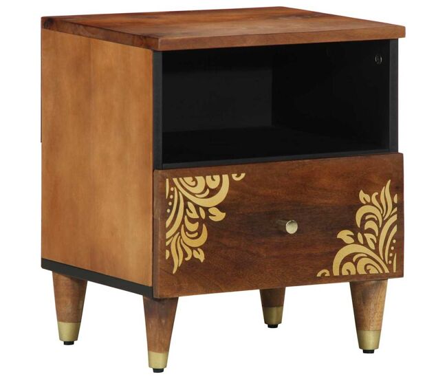 Lote de 2 mesa de cabeceira - mesinha de cabeceira castanho mel 40 x 33 x 46 cm