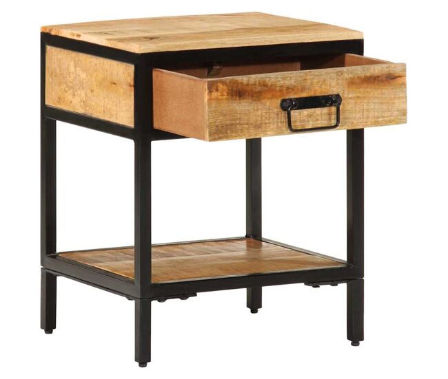 Mesa de cabeceira - mesinha de cabeceira com gaveta castanho 40 x 35 x 50 cm