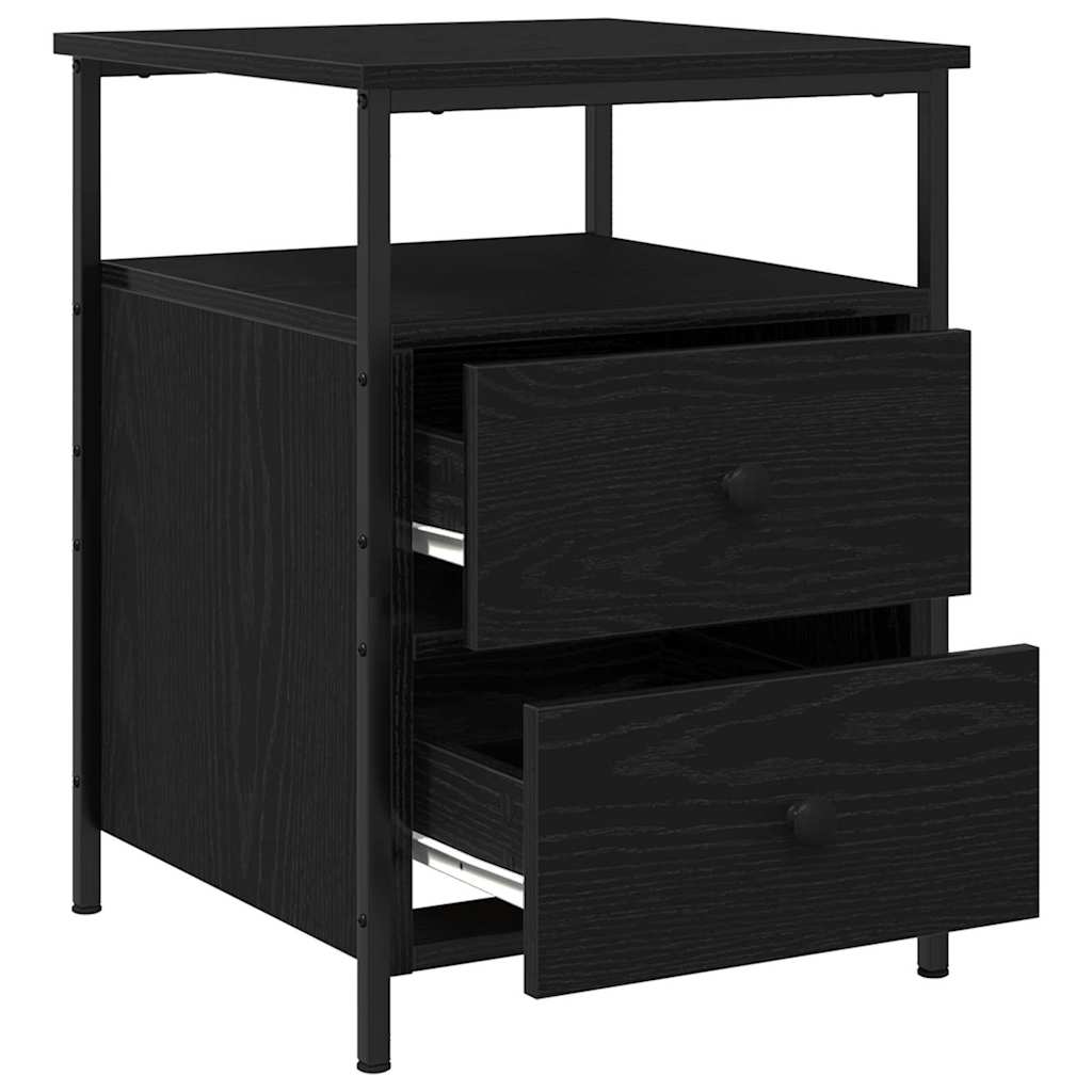 Mesa de cabeceira - mesinha de cabeceira com gaveta carvalho preto 44 x 45 x 60 cm