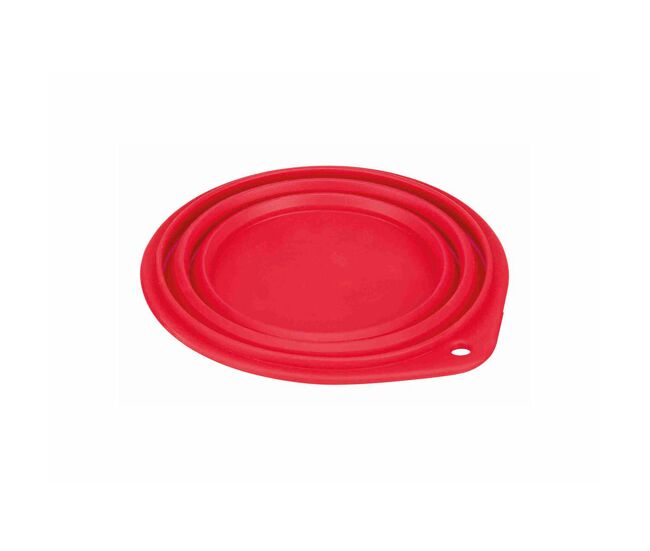 Comedouro dobrável para animais de estimação trixie travel silicone 1 l bleu rouge