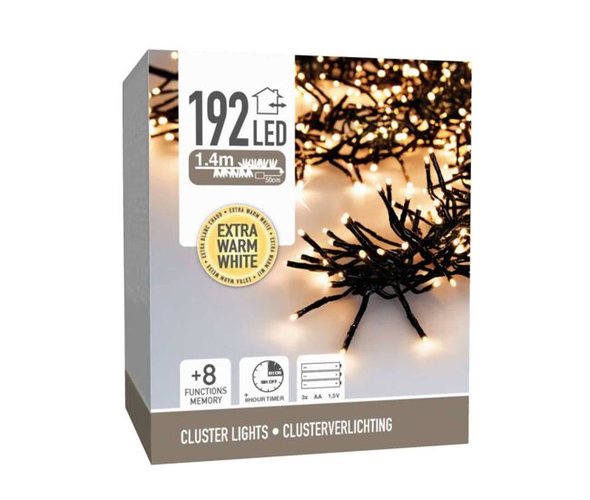 Well home 182 luzes de led branco quente com 8 funções e temporizador - 1,4 metros