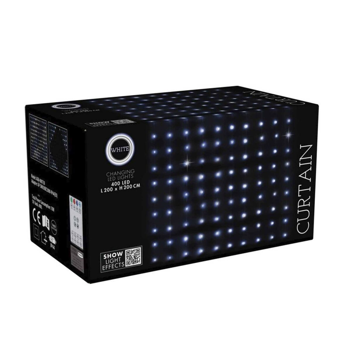 Conjunto de cortinas de luz well home com 400 luzes led brancas com 20 cordas e controle remoto