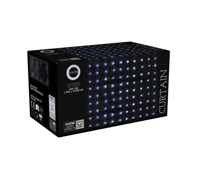 Conjunto de cortinas de luz well home com 400 luzes led brancas com 20 cordas e controle remoto