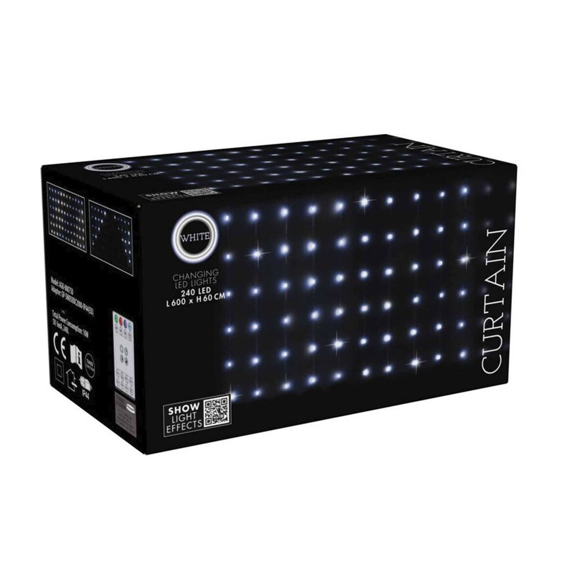Conjunto de cortinas de luz well home com 240 luzes led brancas com 40 cordas e controle remoto