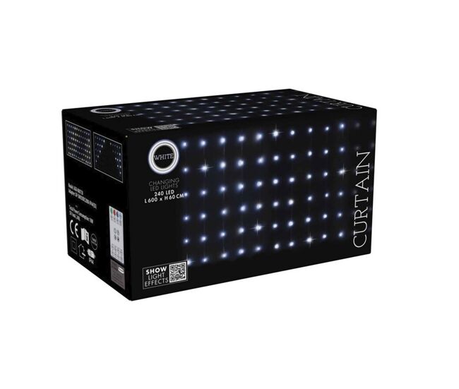 Conjunto de cortinas de luz well home com 240 luzes led brancas com 40 cordas e controle remoto