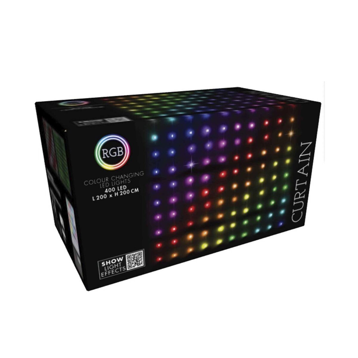 Conjunto de cortinas de luz led rgb well home 400 com controle remoto de 20 cordas