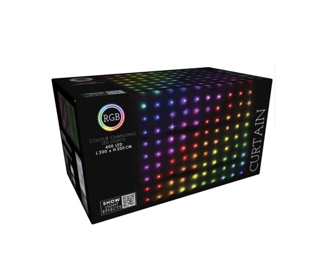 Conjunto de cortinas de luz led rgb well home 400 com controle remoto de 20 cordas