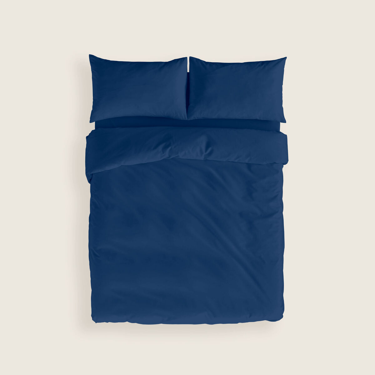 Naturals - capa de edredão lisa cama 180 - fecho com botões - 100% algodão - inclui 1 ou 2 fronhas - azul