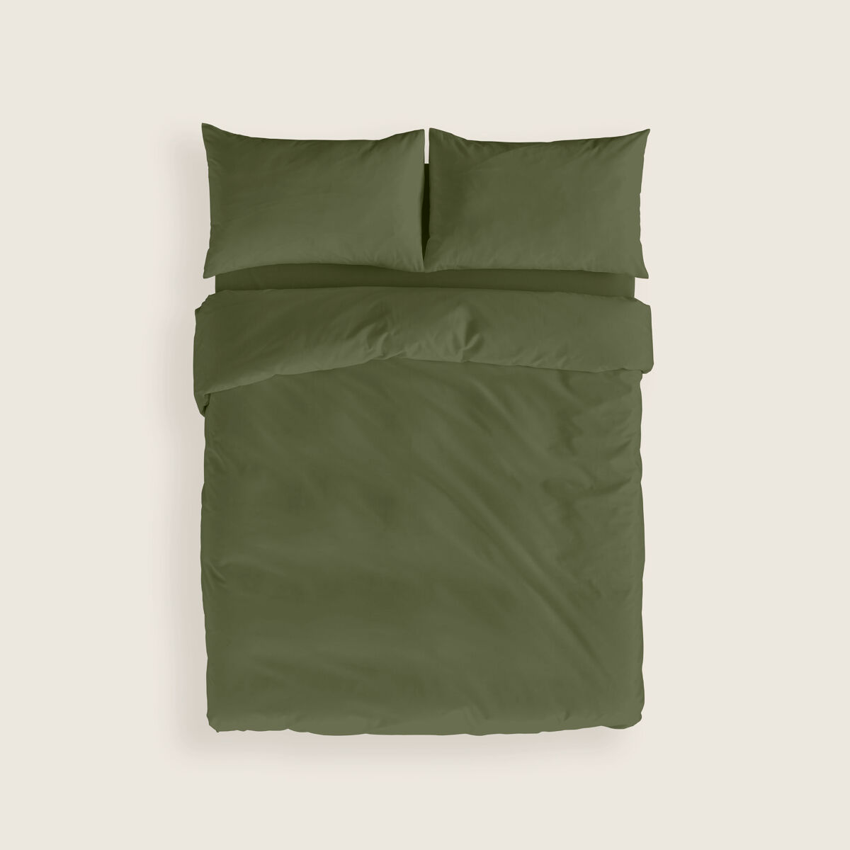 Naturals - capa de edredão lisa cama 150 - fecho com botões - 100% algodão - inclui 1 ou 2 fronhas - verde-garrafa
