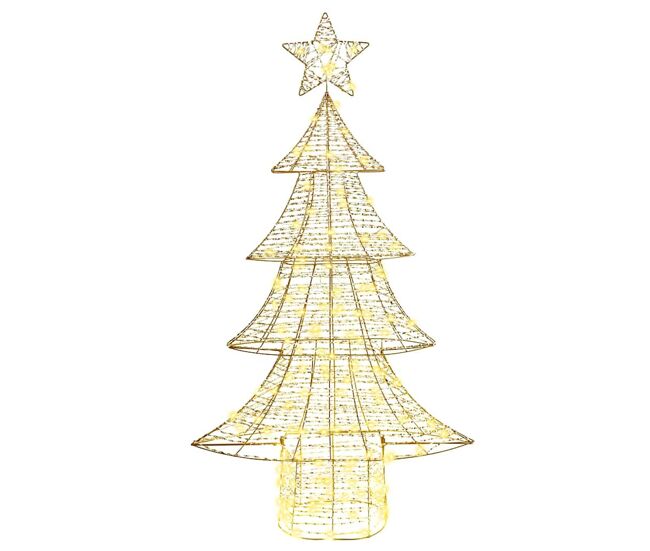 árvore de natal - pinheiro de natal com 160 leds branco quente 150 cm pet