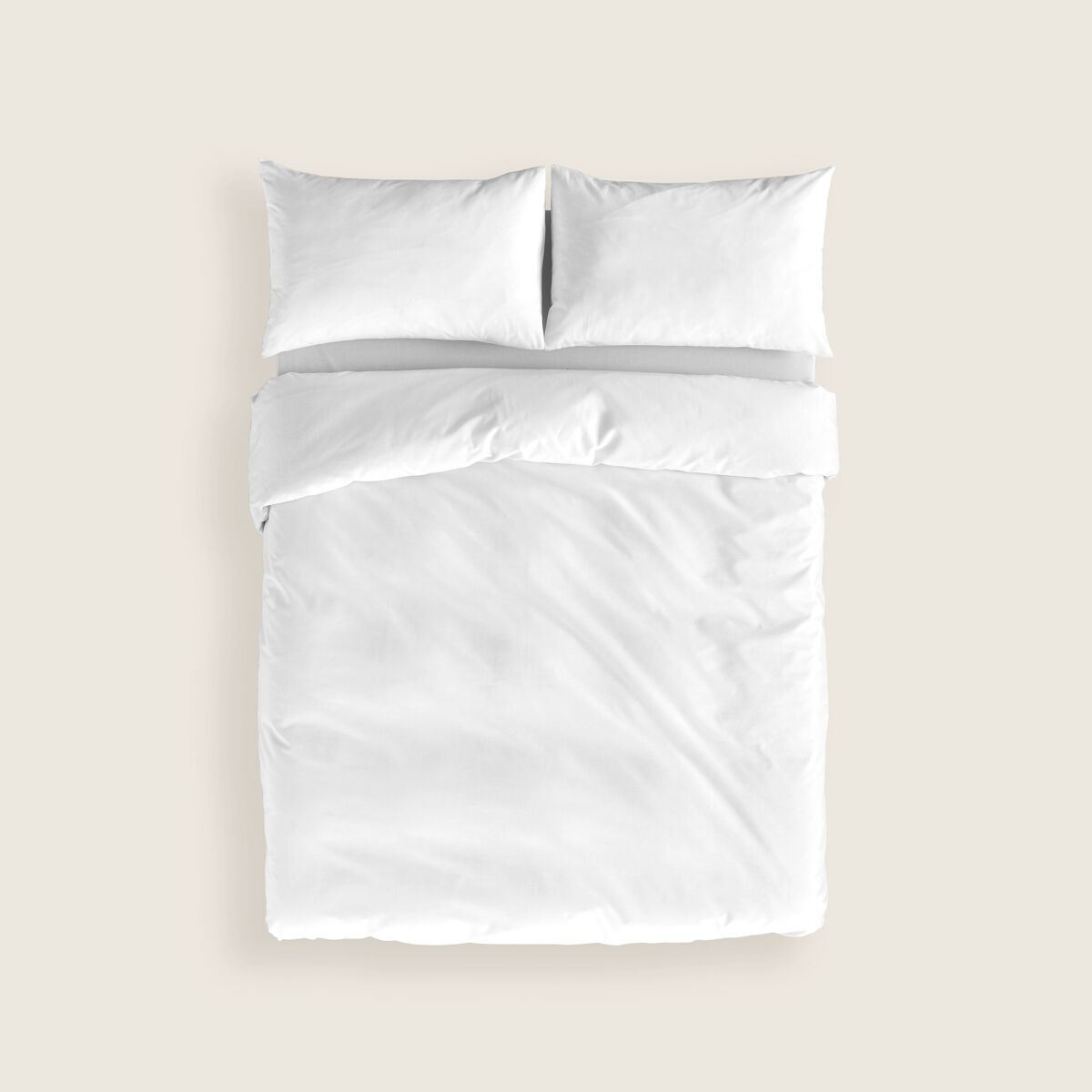 Naturals - capa de edredão lisa cama 180 - fecho com botões - 100% algodão - inclui 1 ou 2 fronhas - branco óptico