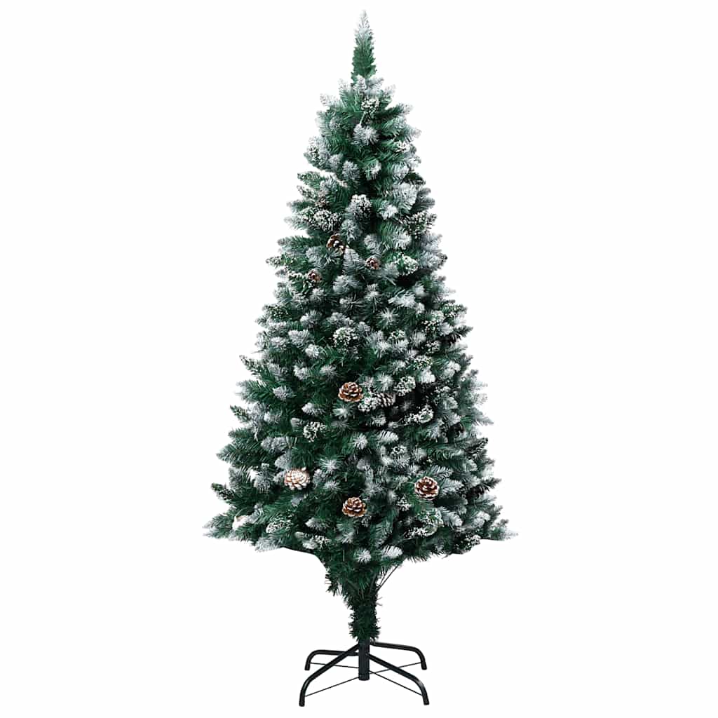 árvore natal artificial pré-iluminada c/ bolas e pinhas 150 cm