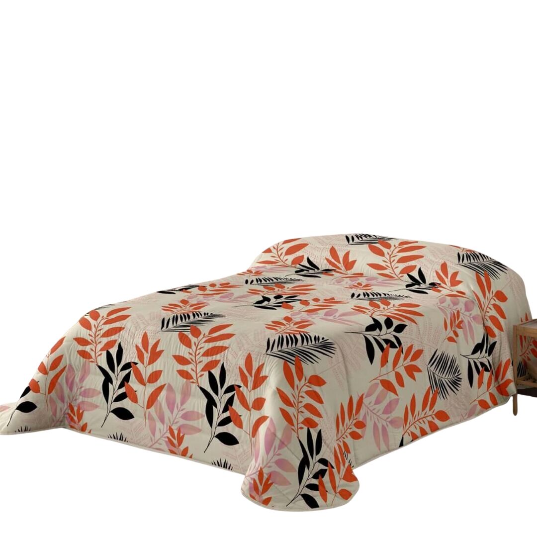 Naturals - edredão nórdico estampado - 200 gramas - cama 180 - ramo hojas