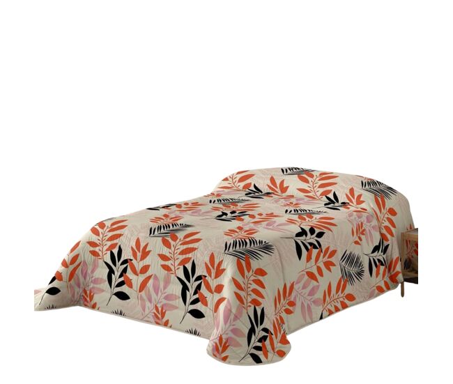 Naturals - edredão nórdico estampado - 200 gramas - cama 180 - ramo hojas