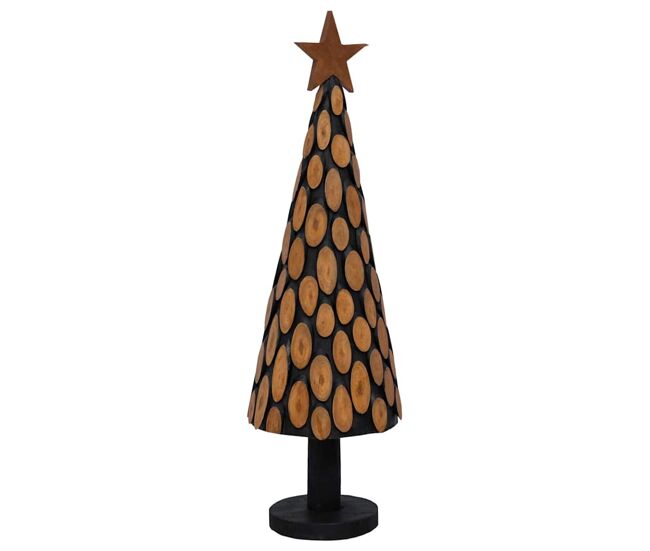 árvore de natal - pinheiro de natal castanho 150 cm madeira de teca maciça