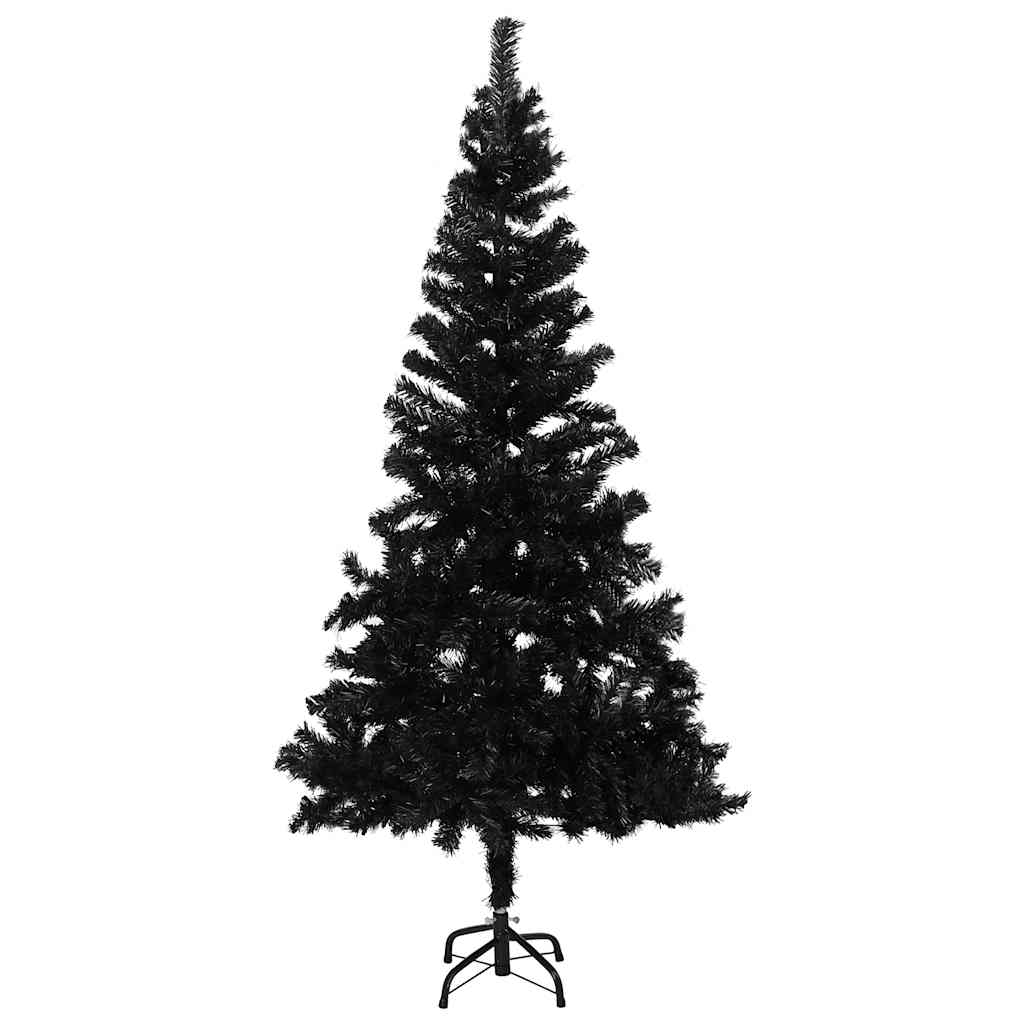 árvore natal artificial pré-iluminada c/ bolas pvc noir