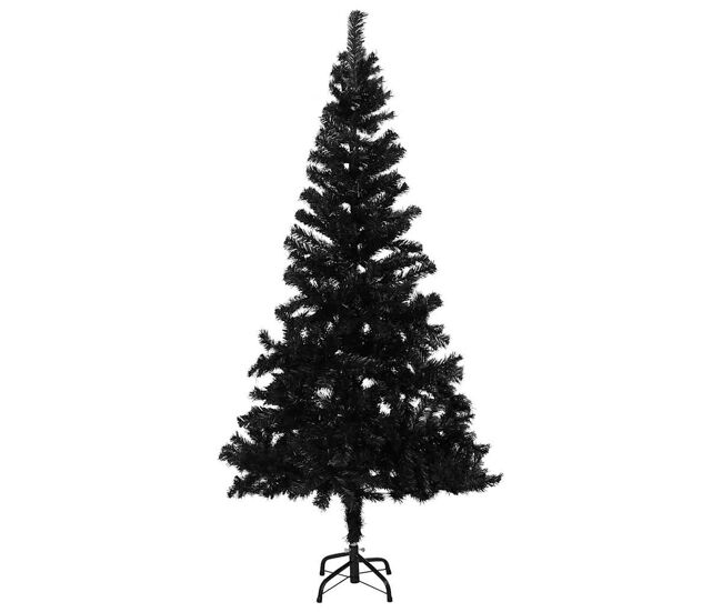 árvore natal artificial pré-iluminada c/ bolas pvc noir