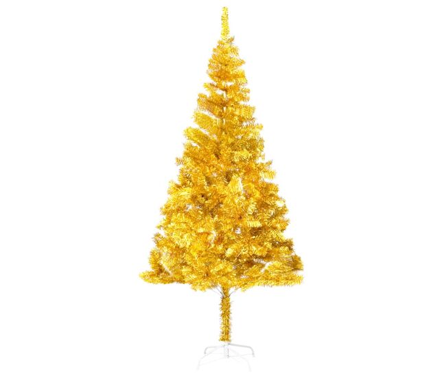 árvore natal artificial pré-iluminada c/bolas 210cm pet doré