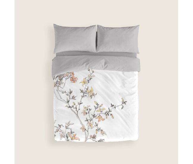 Naturals - capa de edredão estampada cama 180 - algodão extra macio - inclui 1 ou 2 fronhas - sarah