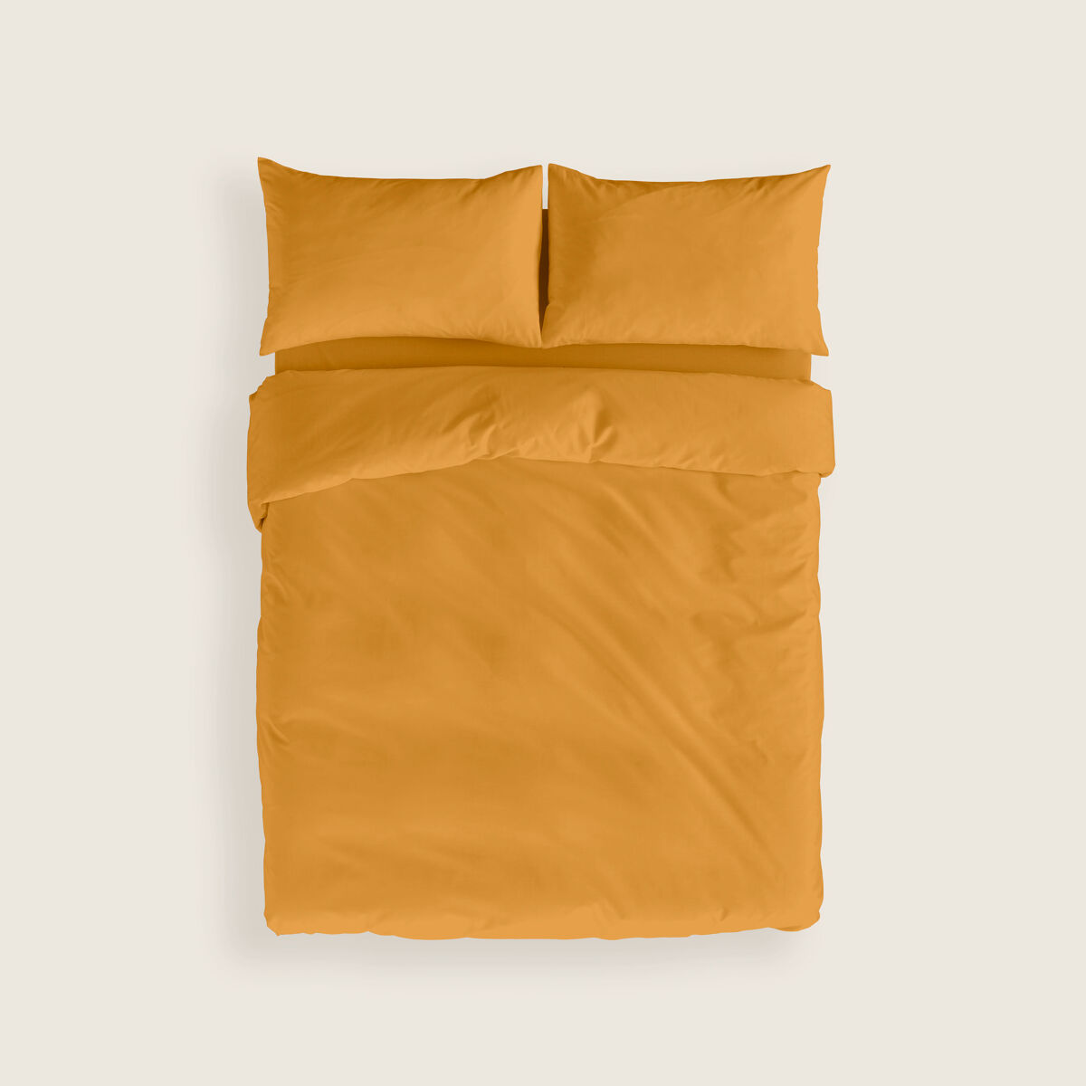 Naturals - capa de edredão lisa cama 150 - fecho com botões - 100% algodão - inclui 1 ou 2 fronhas - ocre